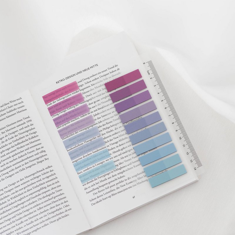 Bosbessenmist | Plakbriefjes | Ordinate transparante plaknotities | Paginamarkering | Esthetische post-it| Plakstrips|