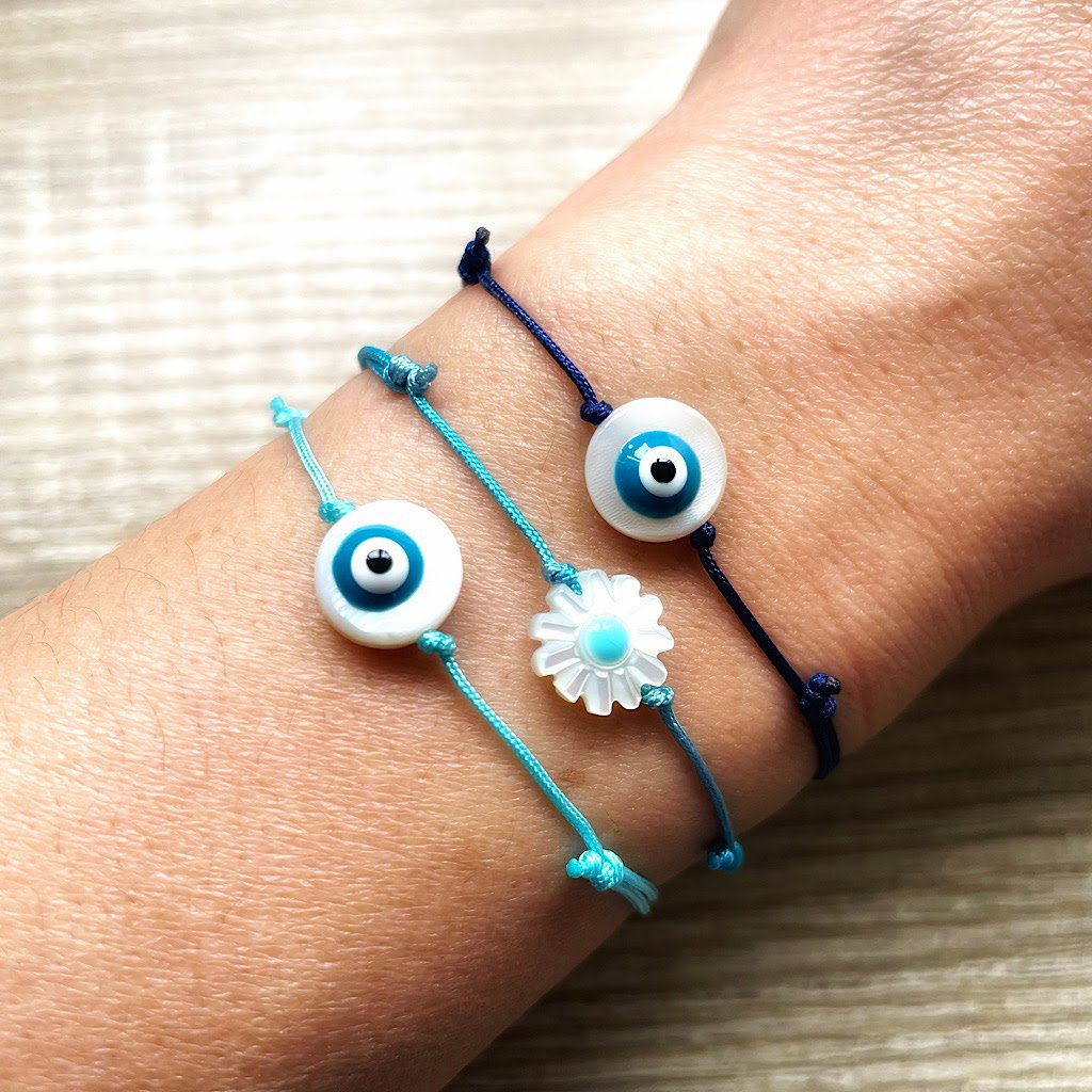 Pulsera de cordón deslizante Lucky Blue Eye