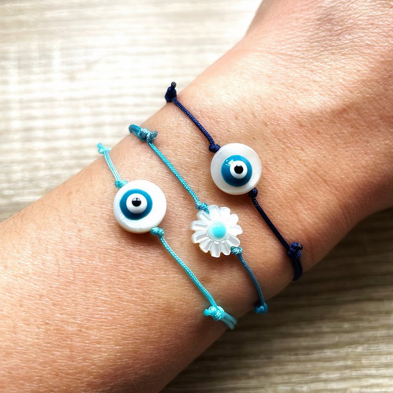 Bransoletka ze sznurka Lucky Blue Eye
