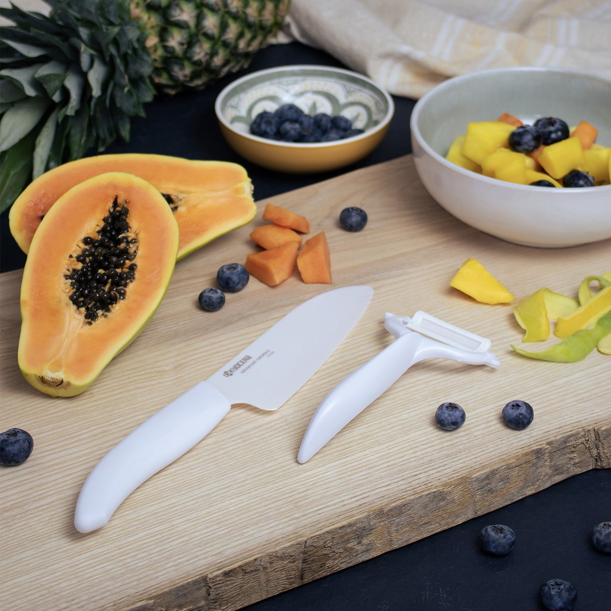 WHITE GEN ceramic santoku knife, blade: 14 cm