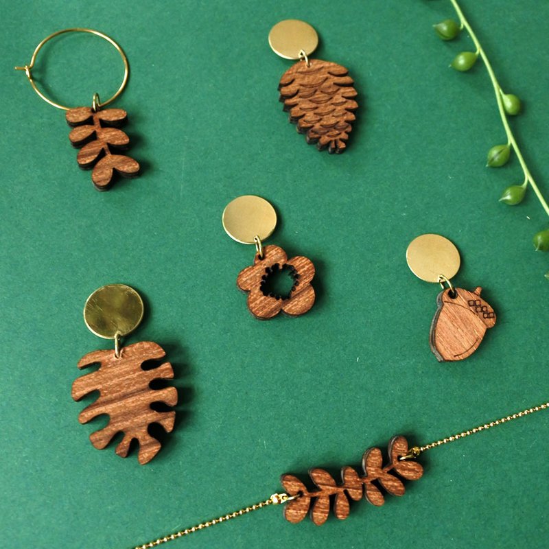 Wooden earrings branch
