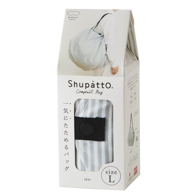 Shupatto compacte opvouwbare boodschappentas maat L - Stripes (Sen)