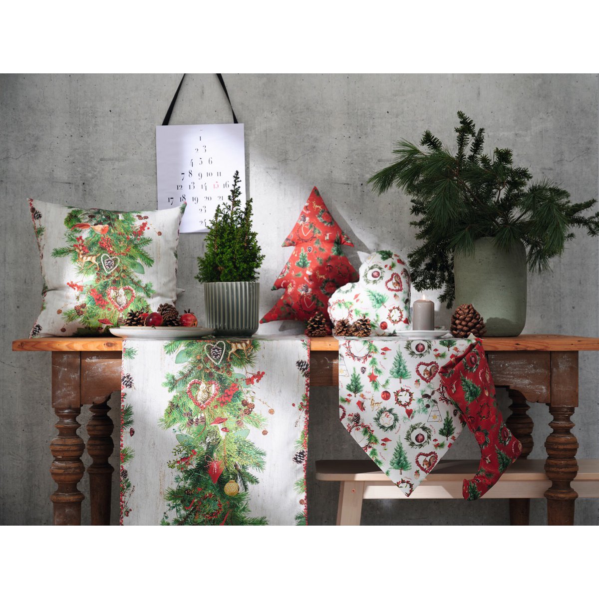 9528 loper wit / groen / rood - 48X140