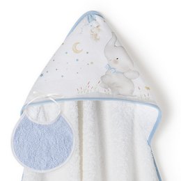 BAD HANDDOEK - 1X1 MT. MOD. ELEFANTE - W/BLAUW