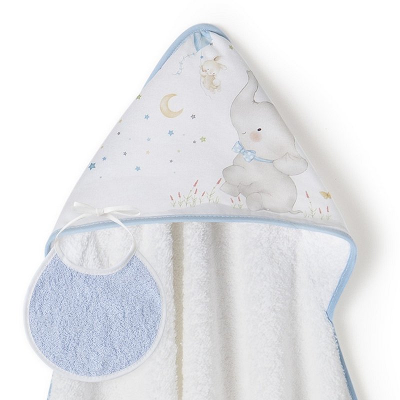 BAD HANDDOEK - 1X1 MT. MOD. ELEFANTE - W/BLAUW