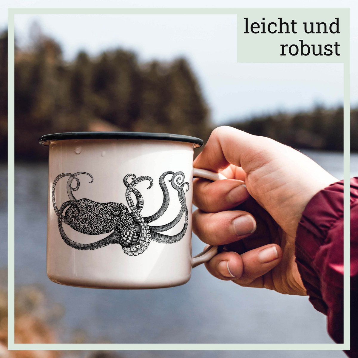 Enamel cup – octopus