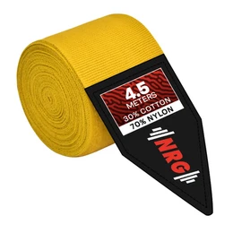 NRG fitness Boks Bandage 4.5m Elastische Ondersteuning - Geel