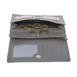 Leder-Damengeldbörse RFID - Leder-Damengeldbörse - Mundharmonika-Modell
