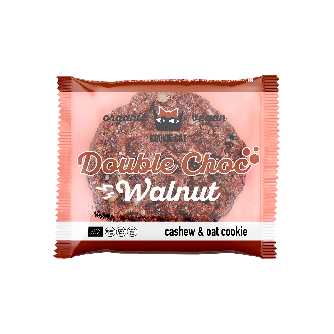Double Choc and Walnut Cookie, organic, Kookie Cat, 50g