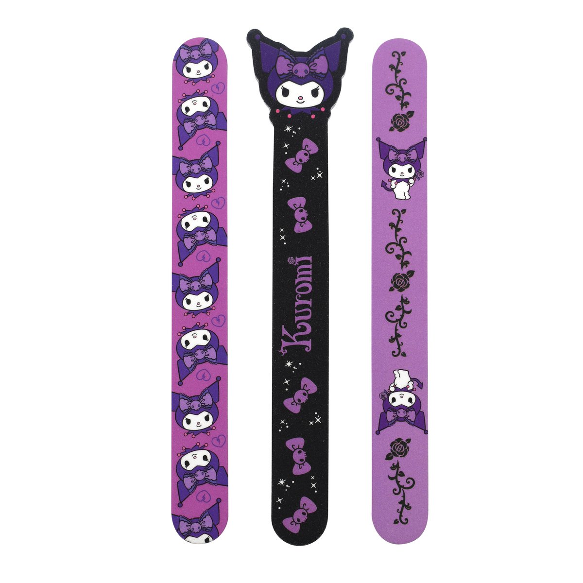 Set von 3 Kuromi -Nagel -Dateien
