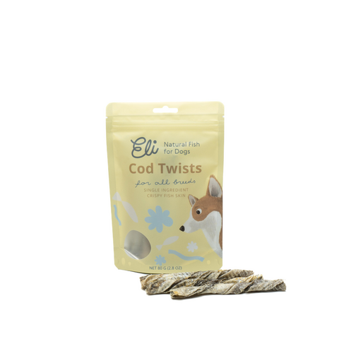Getrocknete Kabeljauschalen-Snacks, natürliche Einzelzutaten-Hundeköstlichkeiten, 80 g