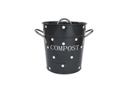 Cubo de compost de carbón lunares blancos 21x19 cm