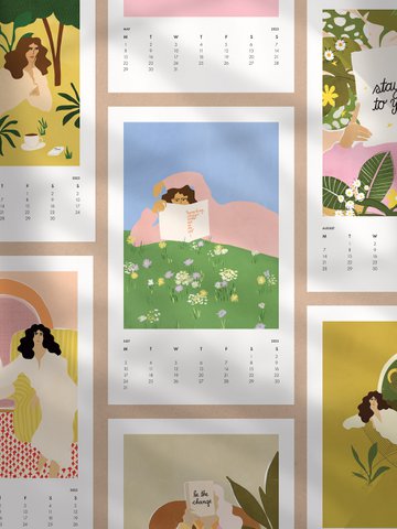 2023 Illustrated Calendar by Alja Horvat - Monthly calendar