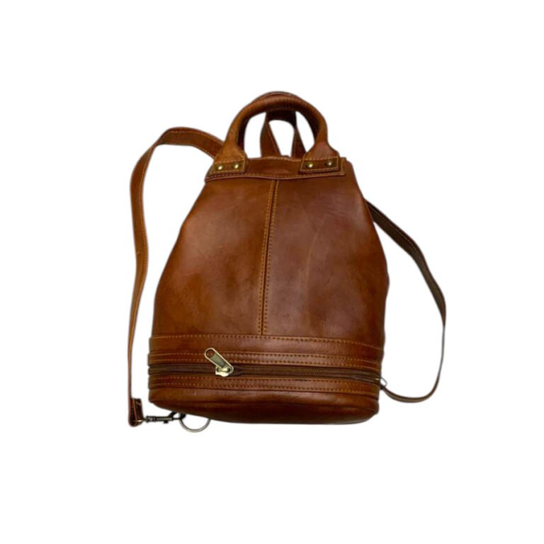 Sac à dos et sac à bandoulière convertible en cuir marocain souple