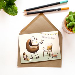 Greeting card birth crib (boy or girl)