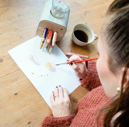 Stiftehalter für Kinder aus Holz "creative cube"