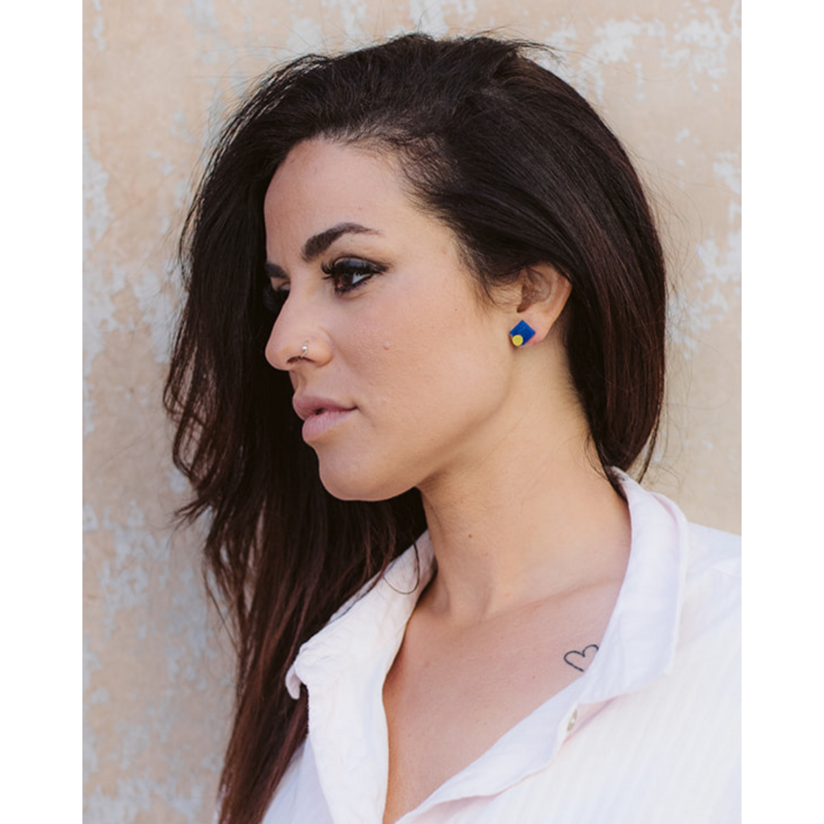 Prague blue and yellow earrings