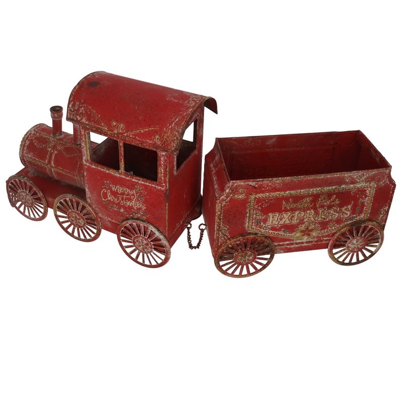 Zinnroter Weihnachtszug H.28x68x12