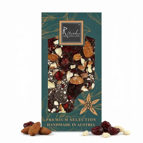 PREMIUM pure chocolade - amandel, kers 95g