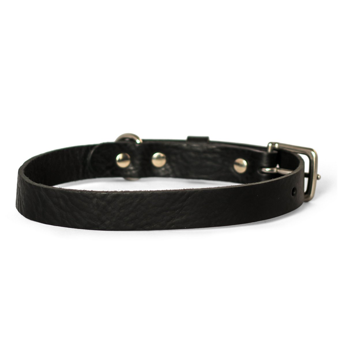 No Fus Collar Dog Leather Nero