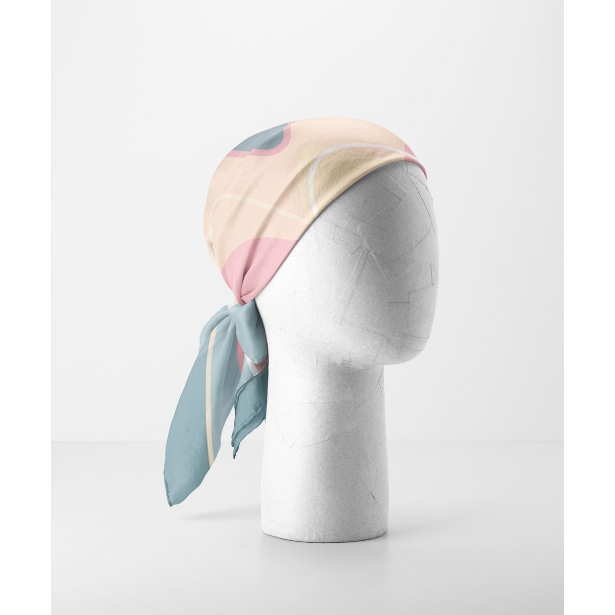 Silke firkantet tørklæde - MUSE 67*67 cm - Himmelblå