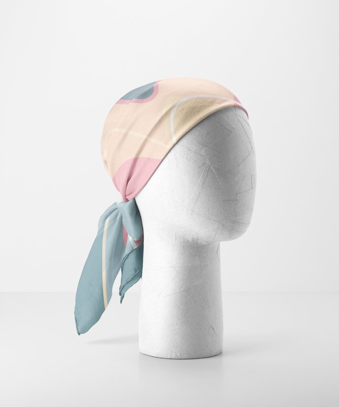 Silk square Scarf  - MUSE 67*67 cm - Sky blue