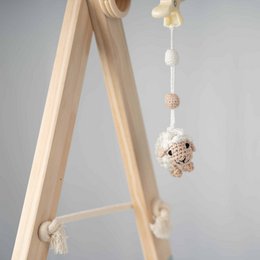 Crocheted play arch pendant sheep DOLLY in white