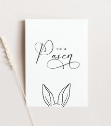 Easter card with minimalist rabbit ears design, A6 size