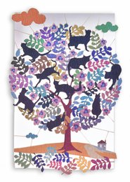 Forever Cards Laser -Cut Wenskaart - Træ fuld af katte