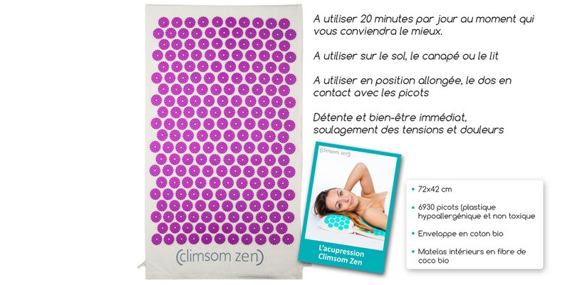Akupressurmatte, 100 % Bio-Textilien CLIMSOM Zen