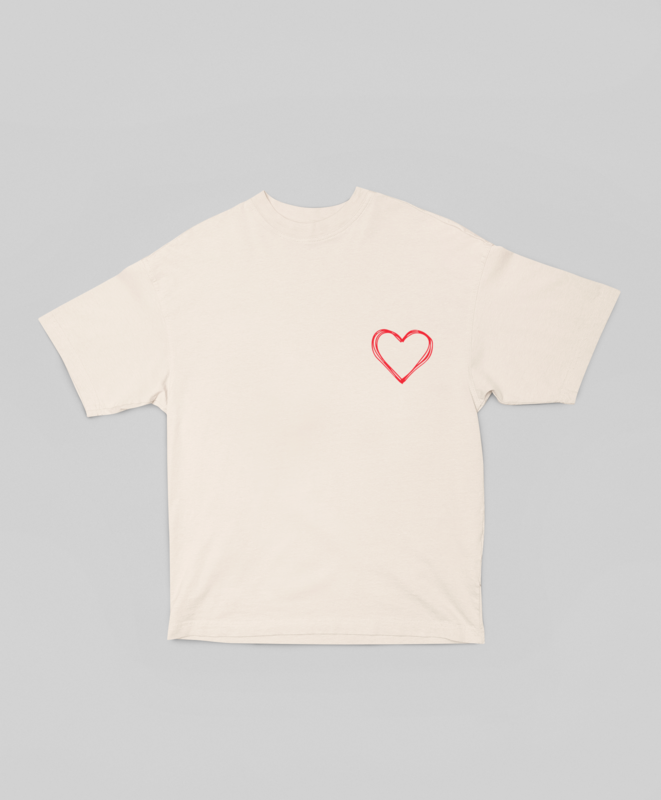 Oversized T-shirt hjerte