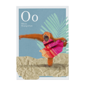 ABC-kaart - O voor Olivia orang-oetan
