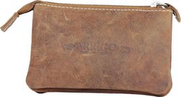 Arrigo Key Beutel - Vintage Cognac Leder mit Reißverschluss und Schlüsselringen