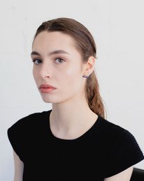Enamel front-and-back Earrings — Blue & Gold