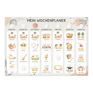 Wochenplaner Kinder inkl. 350 Routinekärtchen - Motiv Little Elephant