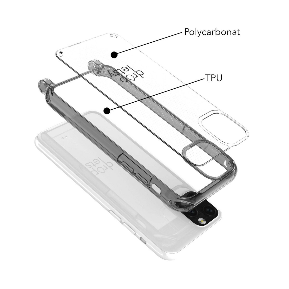 Mobiltelefon cover iPhone 11 Series GRÅ gennemsigtig