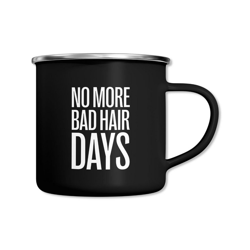 Tazza smaltata MAI PIU' GIORNI DI CAPELLI CATTIVI