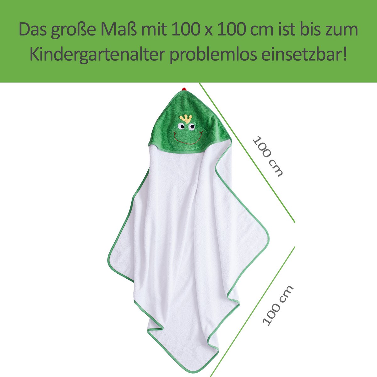 Hættehåndklæde Frog Prince, 100 x 100