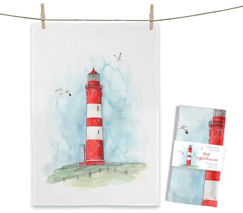 Red Lighthouse tea towel