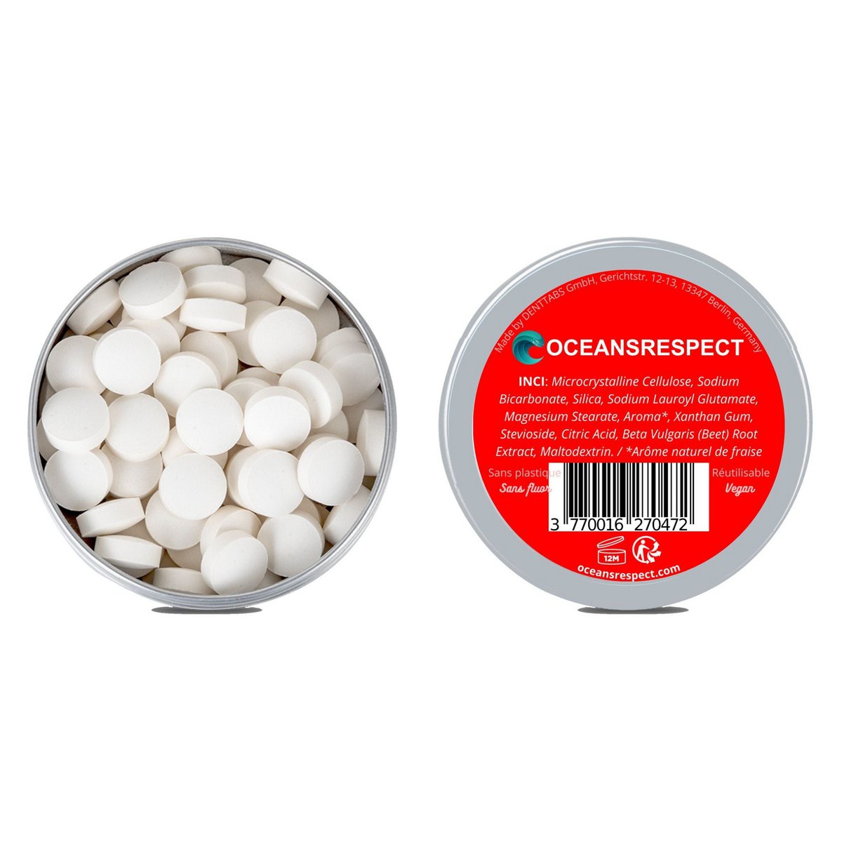 Feste Zahnpasta in Kautabletten – Fluoridfrei – 1 Monat