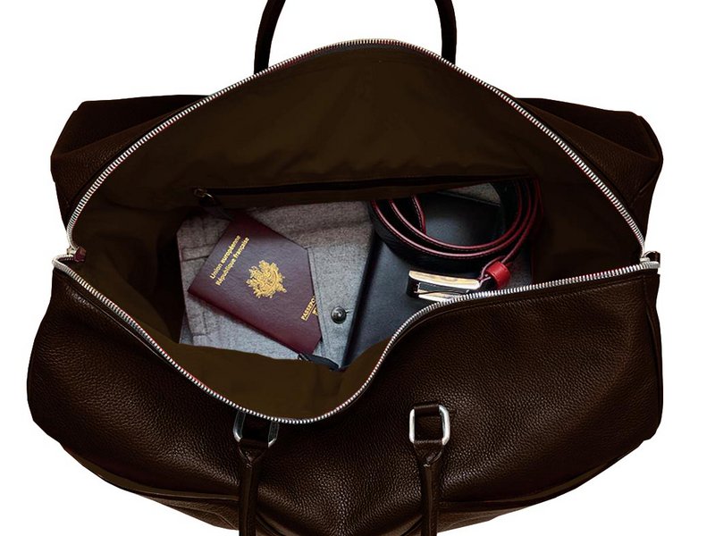 Großes Modell - VUE LAC Initial Travel Bag - Leopard - Gelbe Lederbesätze