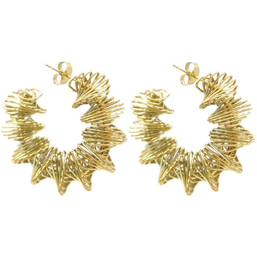 B-E10.1 E041-051G S. Steel Earrings 3.5cm