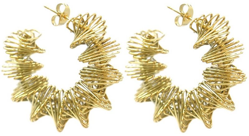 B-E10.1 E041-051G S. Steel Earrings 3.5cm