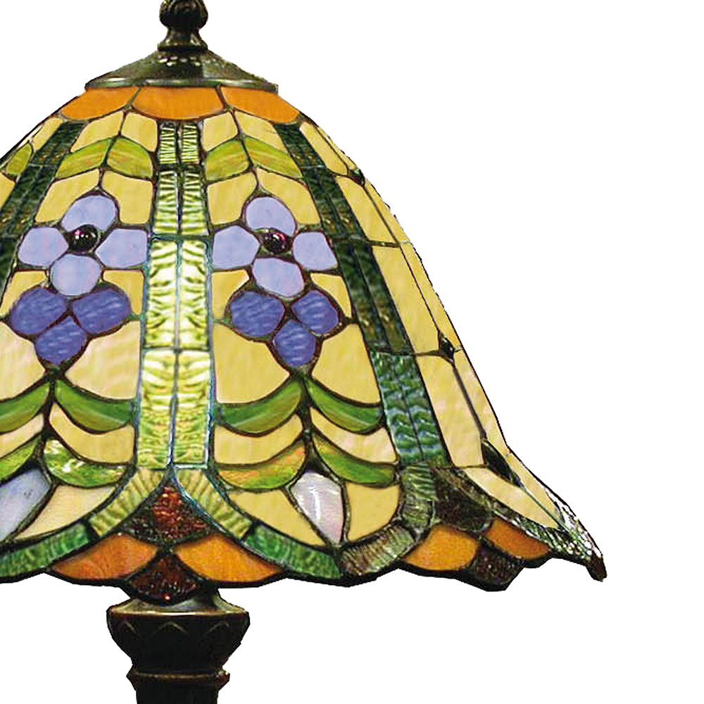 Lámpara de mesa de Tiffany Ø 30x48 cm Lámpara de escritorio de flor de vidrio azul verde Tiffany