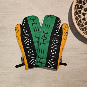 Set mit 2 Ofenhandschuhen | 100 % afrikanischer Druckstoff