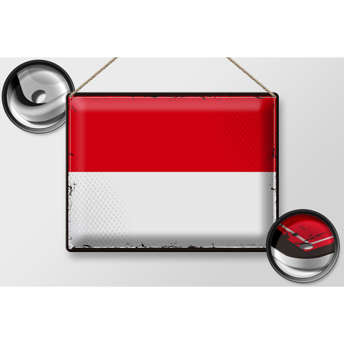 Tin Sign Flag Indonesia 40x30cm Retro Flag Indonesia