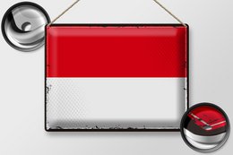 Tin Sign Flag Indonesia 40x30cm Retro Flag Indonesia