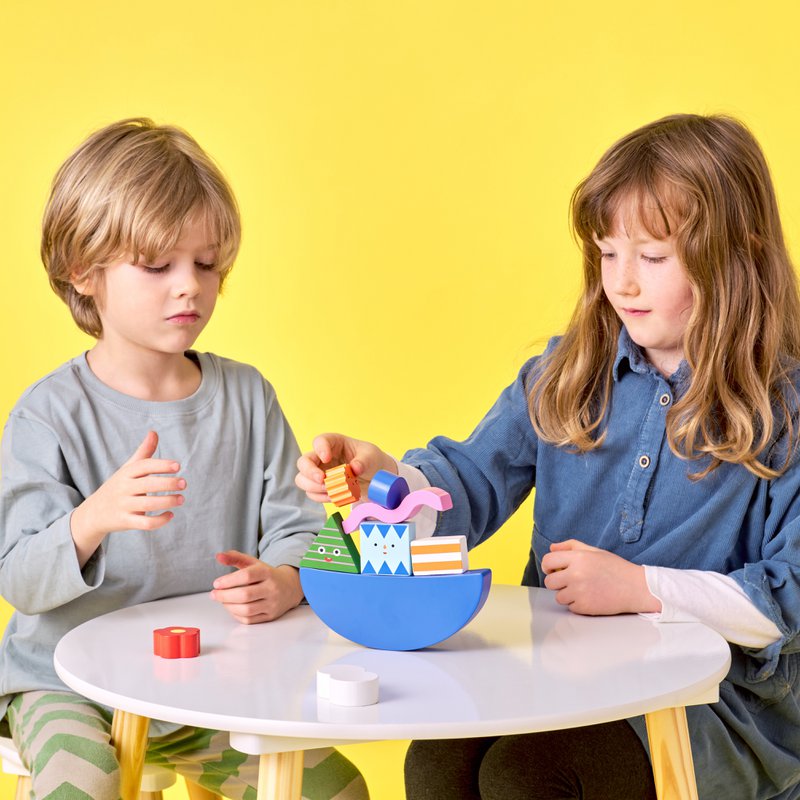 KIDOKI TeeterTotterShapes Wood Balance Game