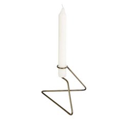 Abstract golden metal candle holder