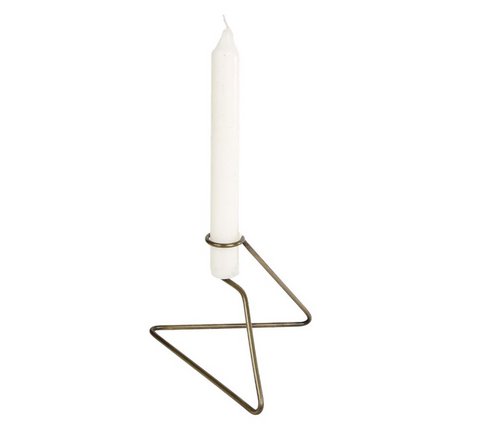 Abstract golden metal candle holder